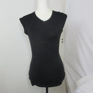 Athleta Cycling Athletic Jersey Black Cap Sleeve Velo Size XS